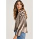 Camiseta rayas manga larga mujer