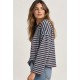 Camiseta rayas manga larga mujer
