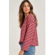 Camiseta rayas manga larga mujer