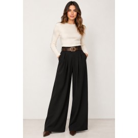 Pantalón ancho+cinturón mujer