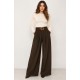 Pantalón ancho+cinturón mujer