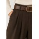 Pantalón ancho+cinturón mujer