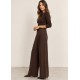Pantalón ancho pinzas mujer