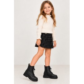 Bota estilo militar niña cordones