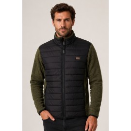 Chaqueta acolchada combinada hombre
