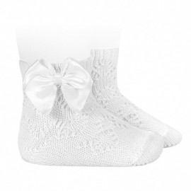 Media calcetín calado con lazo para bebé de Condor