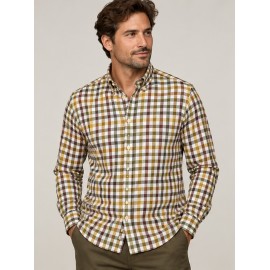 Camisa hombre cuadros manga larga