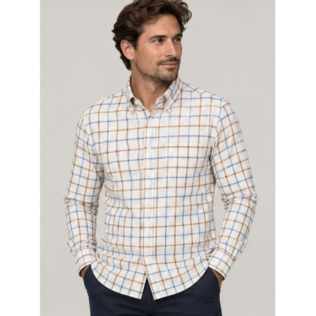 Camisa hombre manga larga cuadros