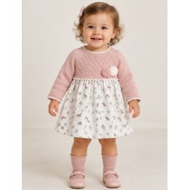 Vestido combinado "Pájaros" bebé
