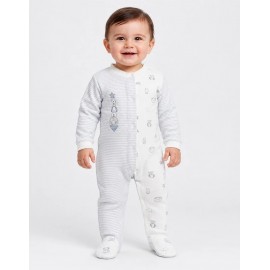 Pijama pelele bebé tundosado rayas