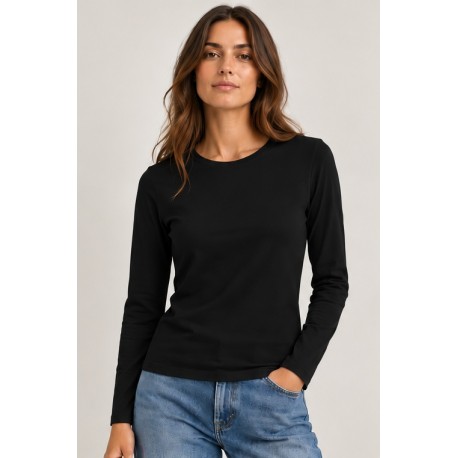 Camiseta básica mujer manga larga