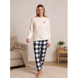 Pijamas	 Pijama cuadros coralina Ysabel Mora mujer
