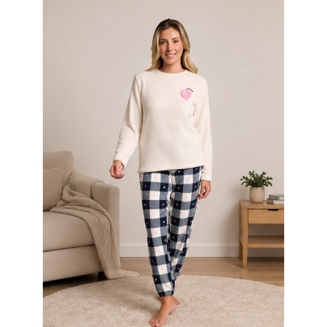 Pijamas	 Pijama cuadros coralina Ysabel Mora mujer