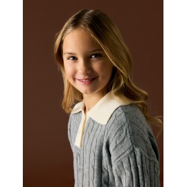Jersey cuello polo trenzado niña Namee It