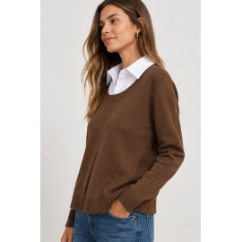 Jersey cuello camisa mujer