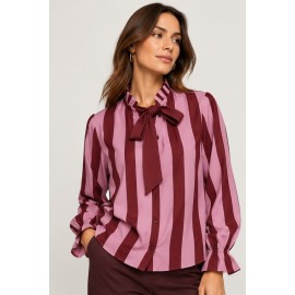 Blusa rayas lazo mujer