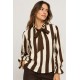 Blusa rayas lazo mujer