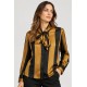 Blusa satinada lazo rayas mujer