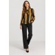 Blusa satinada lazo rayas mujer