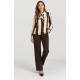Blusa satinada lazo rayas mujer