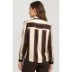 Blusa satinada lazo rayas mujer