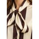 Blusa satinada lazo rayas mujer