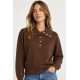 Jersey cuello polo botones mujer