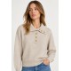 Jersey cuello polo botones mujer