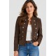 Chaqueta antelina botones mujer