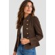 Chaqueta antelina botones mujer