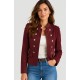 Chaqueta antelina botones mujer