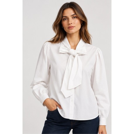 Blusa mujer lazada cuello