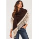 Poncho bicolor punto mujer