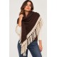 Poncho bicolor punto mujer