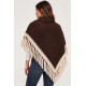 Poncho bicolor punto mujer