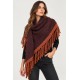 Poncho bicolor punto mujer