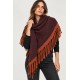 Poncho bicolor punto mujer