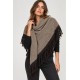 Poncho bicolor punto mujer