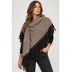 Poncho bicolor punto mujer