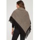 Poncho bicolor punto mujer