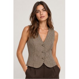 Chaleco cuadros mujer Tiffosi