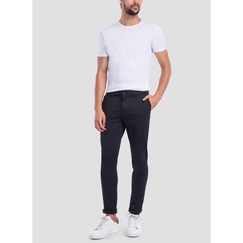 Pantalón chino azul hombre