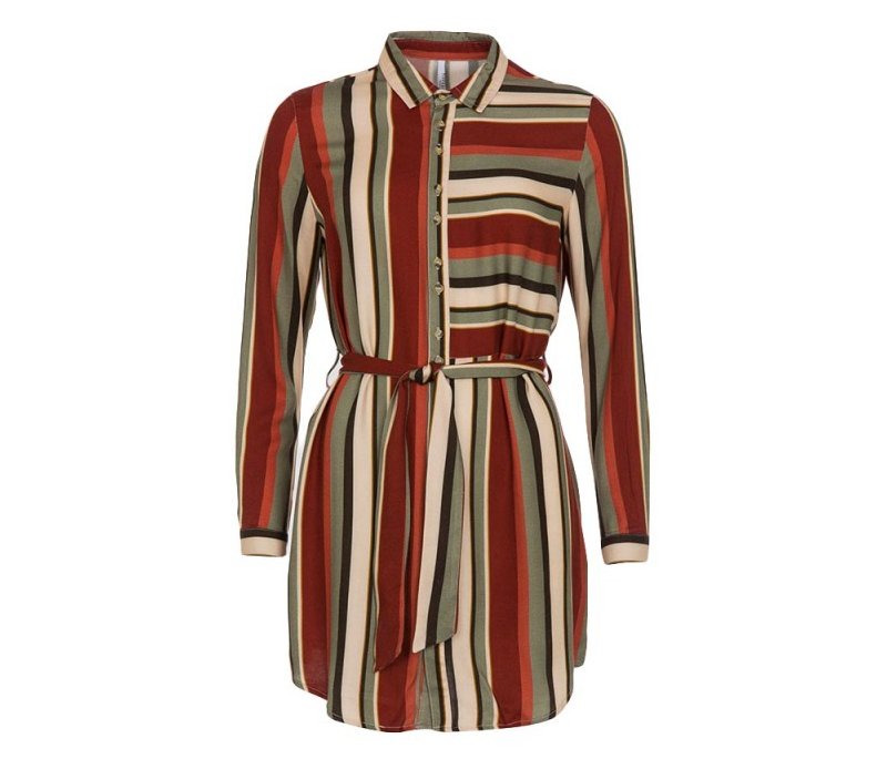 vestido camisero de rayas