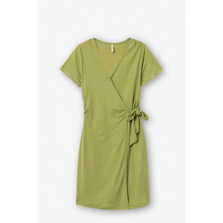 vestido corto cruzado mujer