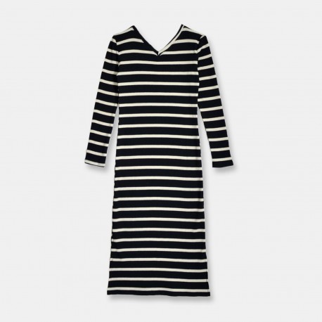 vestido midi de rayas mujer
