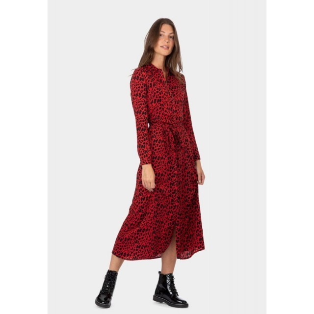 vestido animal print rojo